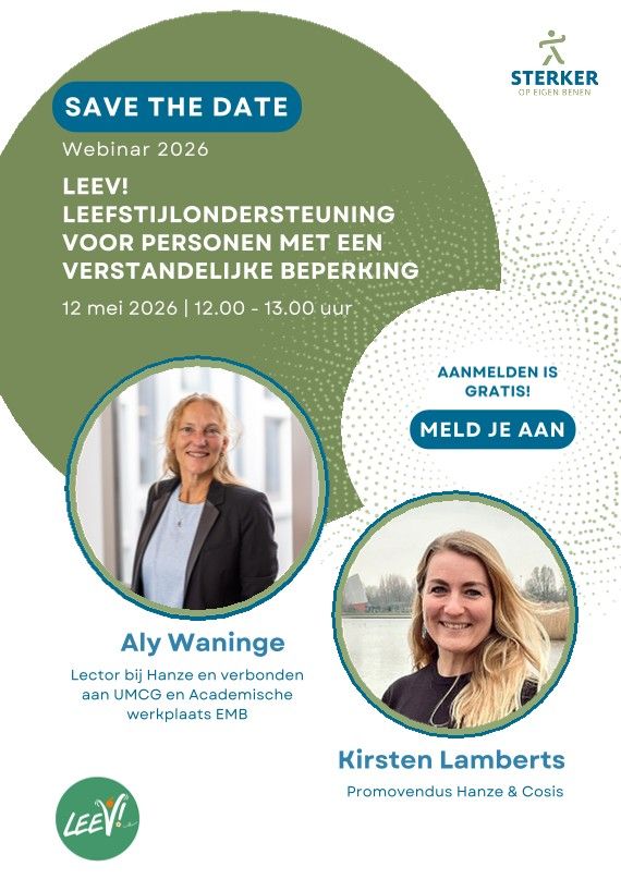 12 mei webinar LEEV! Leefstijlondersteuning voor mensen met een verstandelijke beperking